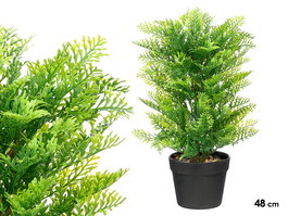 Ibergarden Maceta Planta Hoja Verde Piedra 48 cm, Maceta Decorativa de Plástico y Piedra, Dimensiones 30x50x30 cm, Color Negro y Verde (Set de 6)