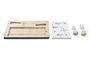 DKD Home Decor Set de Tabla para Aperitivo de Bambú y Gres Verde, Blanco y Natural