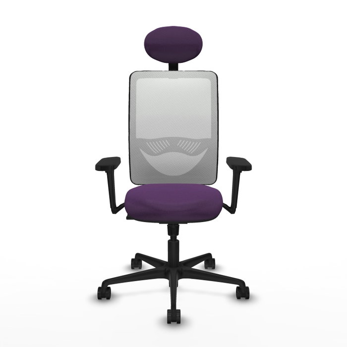 PIQUERAS Y CRESPO Silla de oficina Zulema con mecanismo Sincro, Morado y Blanco