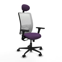 PIQUERAS Y CRESPO Silla de oficina Zulema con mecanismo Sincro, Morado y Blanco