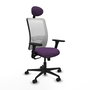 PIQUERAS Y CRESPO Silla de oficina Zulema con mecanismo Sincro, Morado y Blanco