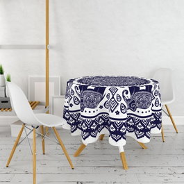 Hermia Mantel con Impresión 3D, Redondo, 100% Poliéster, Elegancia y Sofisticación para su Mesa