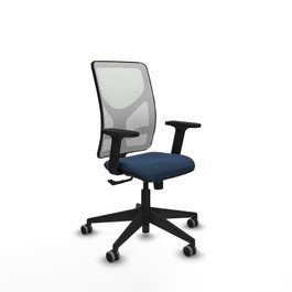 PIQUERAS Y CRESPO Silla de oficina Motilla con mecanismo Sincro, Azul marino y Blanco