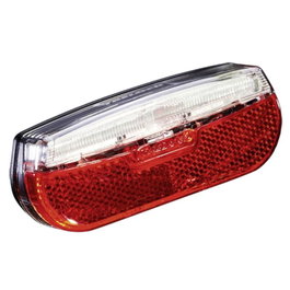 Trelock Luz Trasera LED Trio Flat LS812 a Pilas con Luz de Posición, 65h Autonomía, Indicador Batería