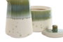 DKD Home Decor Set de 2 Azucareros Jade 24 de Porcelana en Verde y Blanco