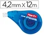 Tipp-ex Corrector de Cinta Easy Lateral, Cuerpo Translúcido Azul, Ancho 4.2 mm x 12 m, Para Papel, Invisible al Fotocopiar