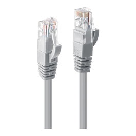 LINDY 48000 Patch Cable Ethernet Cat6 U/UTP RJ-45 Macho a Macho 0.30 m Gris - Cable LAN para Red 10/100/1000Base-T (RoHS, UL)