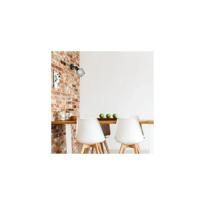 RABALUX Foco Spot de Pared Belano con Pantalla en Rejilla, 1xE27, IP20, Color Negro Mate, Sin Fuente de Luz, RAB-3534