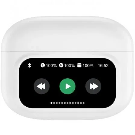 Muvit For Change Auriculares Bluetooth M2404 True Wireless Estéreo con Pantalla ANC ENC Blancos