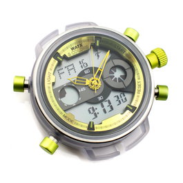 Watxandco RWA2703 Reloj Unisex Transparente con Esfera Amarilla