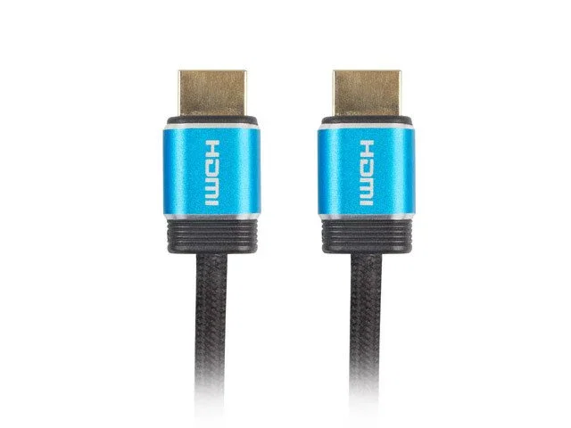 Lanberg CA-HDMI-P20CU-0010-BK Cable HDMI 2.0 4K/HDR Premium 1m 18 Gbit/s 3D ARC Ethernet Negro/Azul