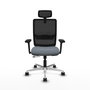 PIQUERAS Y CRESPO Silla de oficina Haches con mecanismo Sincro/Traslack, Gris/Negro