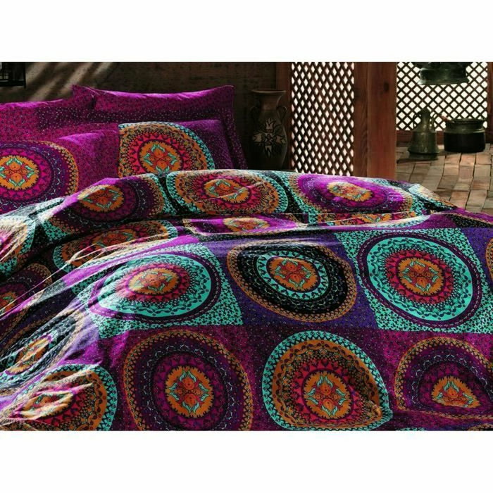 AUCUNE Juego de cama de 100% algodón con funda nórdica y 2 fundas de almohada, Fucsia