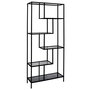Home Deco Factory Estantería Edison Lounge 80x30x180 cm, Estructura Hierro con Baldas de Vidrio