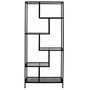 Home Deco Factory Estantería Edison Lounge 80x30x180 cm, Estructura Hierro con Baldas de Vidrio