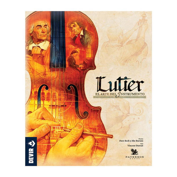 Devir Lutier - Juego de Mesa Estratégico Eurogame para 1-4 Jugadores, Ambientado en el Siglo XVIII como Constructor de Instrumentos Musicales