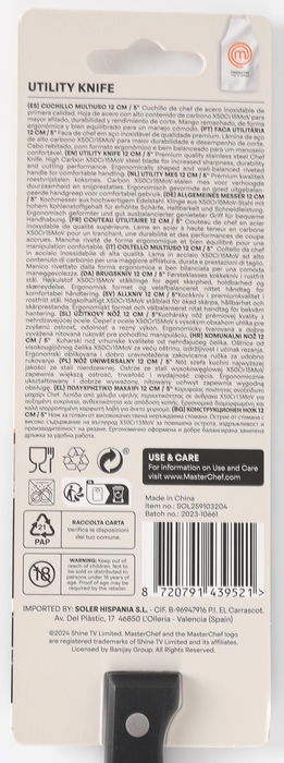 Cuchillo de Chef Multiuso 12 cm Acero Inoxidable (Grosor 1.5 mm) (24 Unidades)