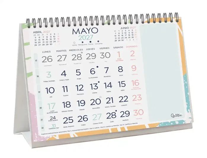 Liderpapel Calendario Espiral Triangular Serie Joven 2027 180x140 mm