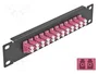 DeLOCK Panel de conexión de fibra óptica 10″ 12 puertos LC Duplex violeta 1U negro