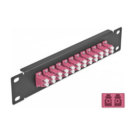 DeLOCK Patchpanel de Fibra Óptica 12 Puertos LC Duplex 10 pulg. Violeta/Negro