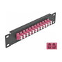 DeLOCK Patchpanel de Fibra Óptica 12 Puertos LC Duplex 10 pulg. Violeta/Negro