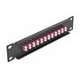 DeLOCK Patchpanel de Fibra Óptica 12 Puertos LC Duplex 10 pulg. Violeta/Negro