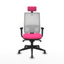 PIQUERAS Y CRESPO Silla de oficina Horna con mecanismo Sincro, Rosa y Blanco