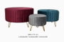 DKD Home Decor Set de 3 Reposapiés de Terciopelo Multicolor