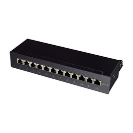LogiLink Patchpannel Desktop 12 Port Cat6A STP negro