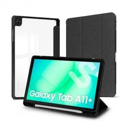 Subblim Funda Clear Shock Case para Samsung Galaxy Tab A11+ 11 Pulgadas Negro, Anti-Golpes con Función Atril, Compatible con SM-X236B/SM-X230