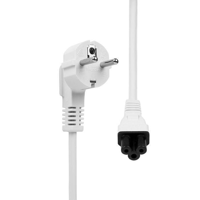 MicroConnect PE010830W Cable de Alimentación Schuko Acodado C5 3m Blanco
