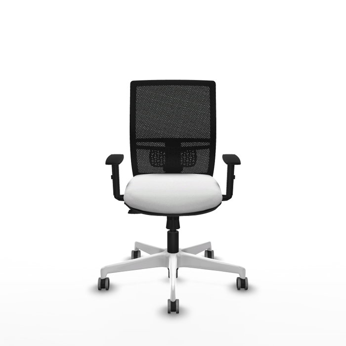 PIQUERAS Y CRESPO Silla de oficina Yunquera con mecanismo Sincro/Traslack, Blanco y Negro