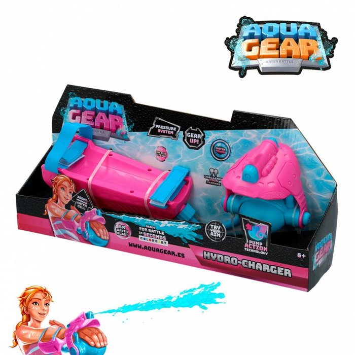 Pistola de Agua Eolo HYDRO CHARGER Rosa 300 ml 38 x 8 x 7,5 cm (6 Unidades) Pistola de Agua Eolo HYDRO CHARGER Rosa 300 ml 38 x 8 x 7,5 cm (6 Unidades)