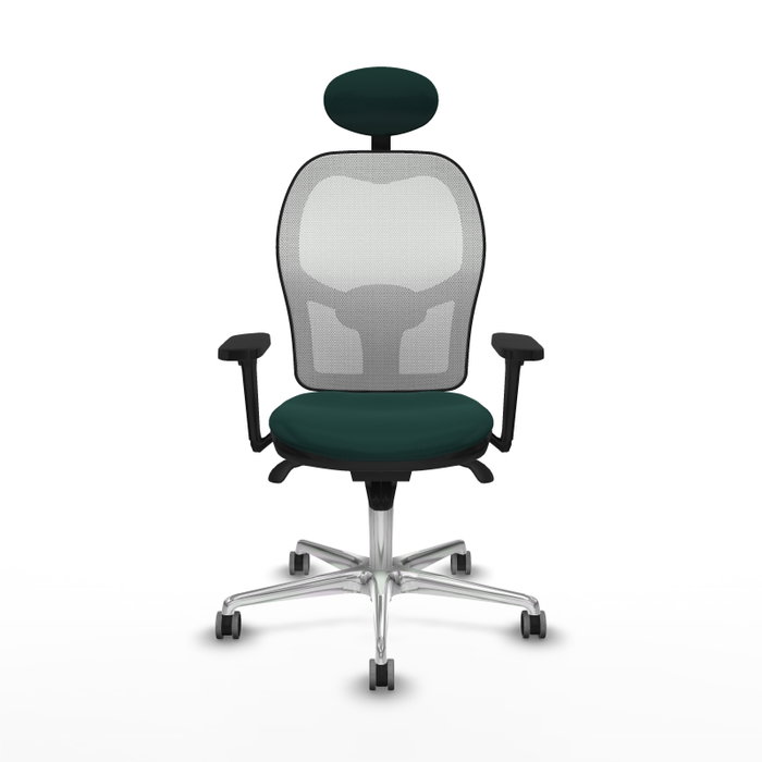 PIQUERAS Y CRESPO Silla de oficina Jorquera con mecanismo Sincro, Verde botella y Blanco PIQUERAS Y CRESPO Silla de oficina Jorquera con mecanismo Sincro, Verde botella y Blanco