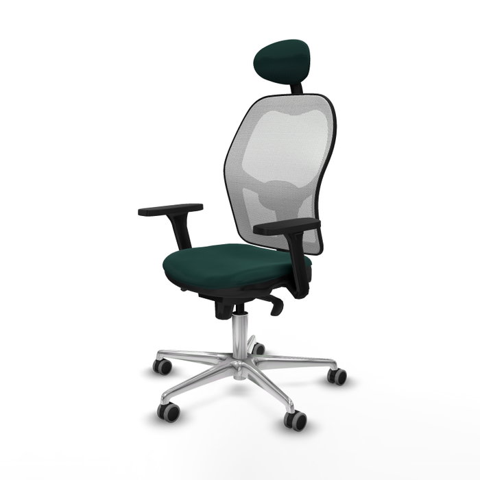 PIQUERAS Y CRESPO Silla de oficina Jorquera con mecanismo Sincro, Verde botella y Blanco PIQUERAS Y CRESPO Silla de oficina Jorquera con mecanismo Sincro, Verde botella y Blanco