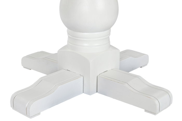 DKD Home Decor Mesa Redonda de Comedor Tradicional en Blanco y Natural, Desmontable, Dimensiones 120 x 120 x 76 cm