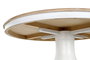 DKD Home Decor Mesa Redonda de Comedor Tradicional en Blanco y Natural, Desmontable, Dimensiones 120 x 120 x 76 cm