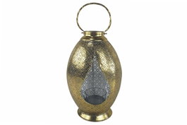 DKD Home Decor Portavelas Metal y Cristal Dorado