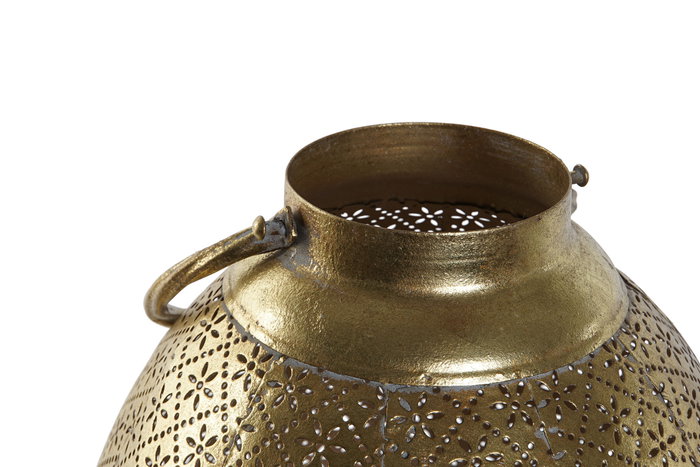 DKD Home Decor Portavelas Metal y Cristal Dorado