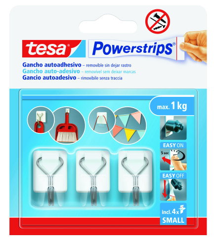 Tesa Gancho autoadhesivo Powerstrips S, blanco