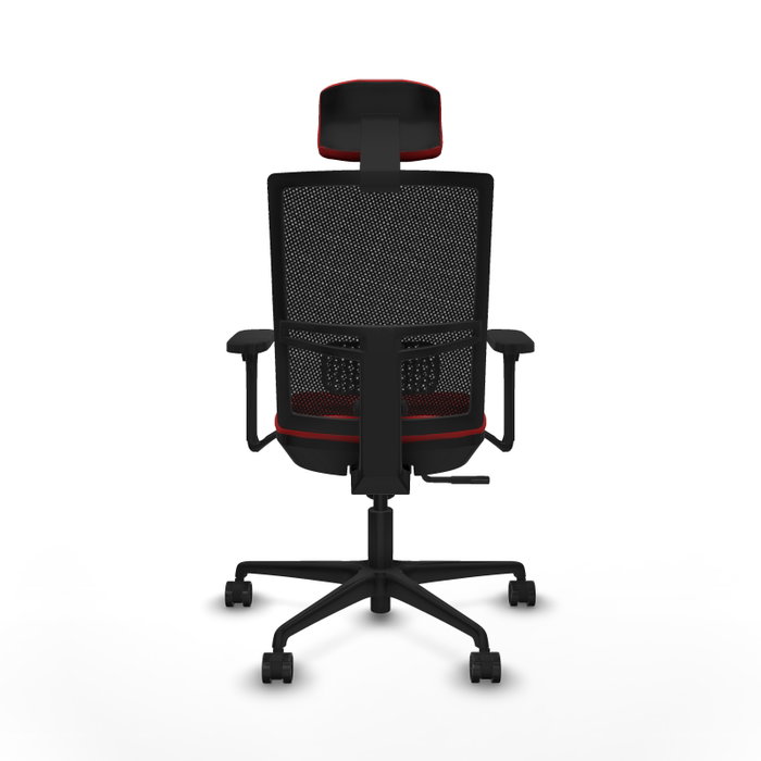 PIQUERAS Y CRESPO Silla de oficina Yunquera con mecanismo Sincro, Similpiel Rojo y Malla Negro