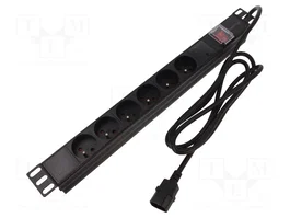 Lanberg Regleta Rack PDU 19'' 1U 6x PL 2m Negra C14