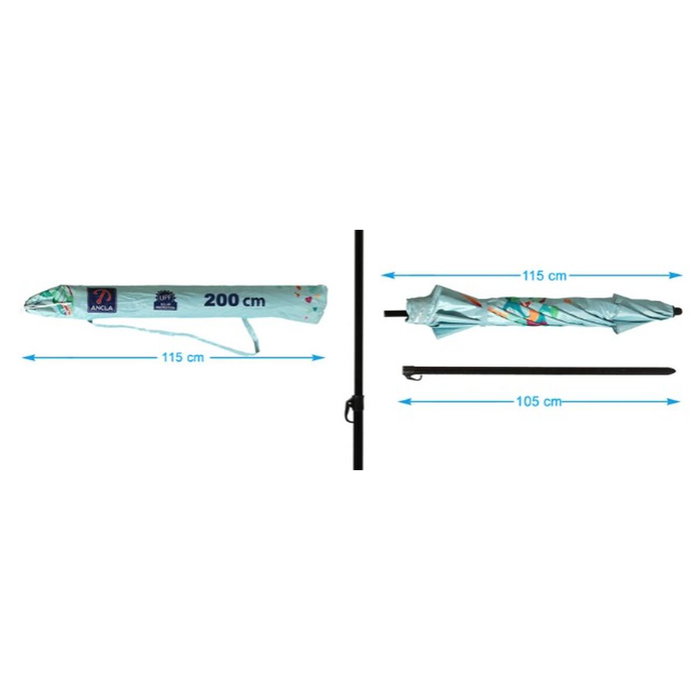 Sombrilla Azul 200 cm UPF 50+