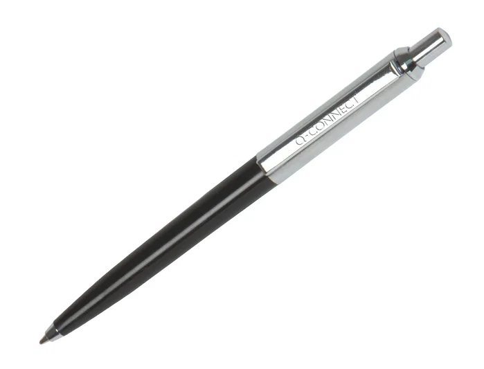 Q-connect Bolígrafo Premium Metálico Retráctil con Clip, Negro, Punta 1 mm, Trazo 0.7 mm, Recargable Q-connect Bolígrafo Premium Metálico Retráctil con Clip, Negro, Punta 1 mm, Trazo 0.7 mm, Recargable