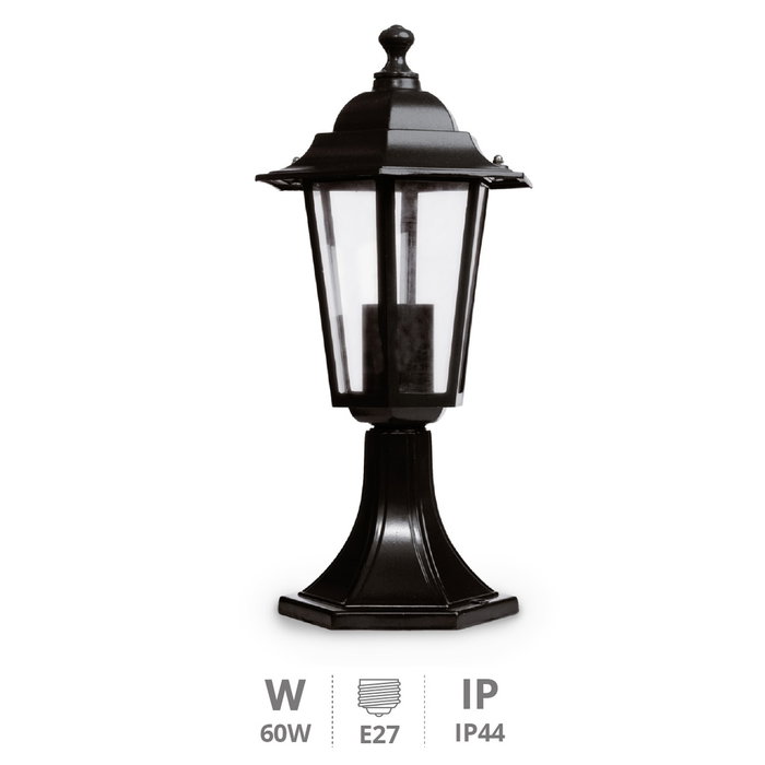 GSC Evolution Farol de jardín sobremuro Serie Lenna E27 Negro GSC Evolution Farol de jardín sobremuro Serie Lenna E27 Negro