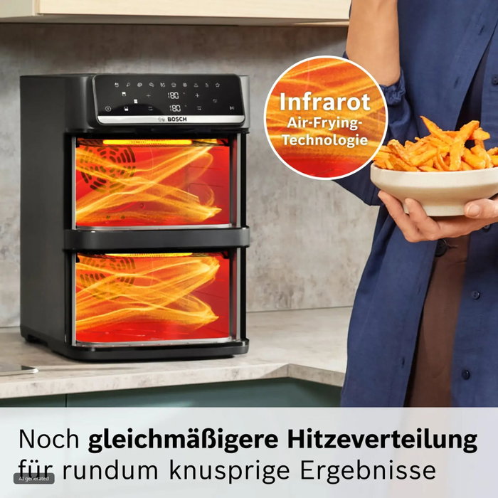 Bosch MAFD661B7 Series 6 Freidora de Aire de Doble Cámara, 12L Bosch MAFD661B7 Series 6 Freidora de Aire de Doble Cámara, 12L