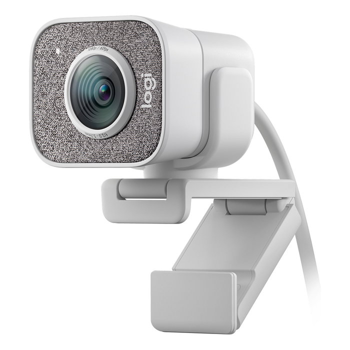 Logitech StreamCam Webcam Full HD 1080p/60fps, Blanco, con Autofoco, Micrófonos Estéreo y Clip
