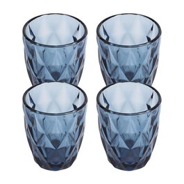 San Ignacio Vasos de Cristal con Relieve Modelo Aqua, 260 ml, 4 uds