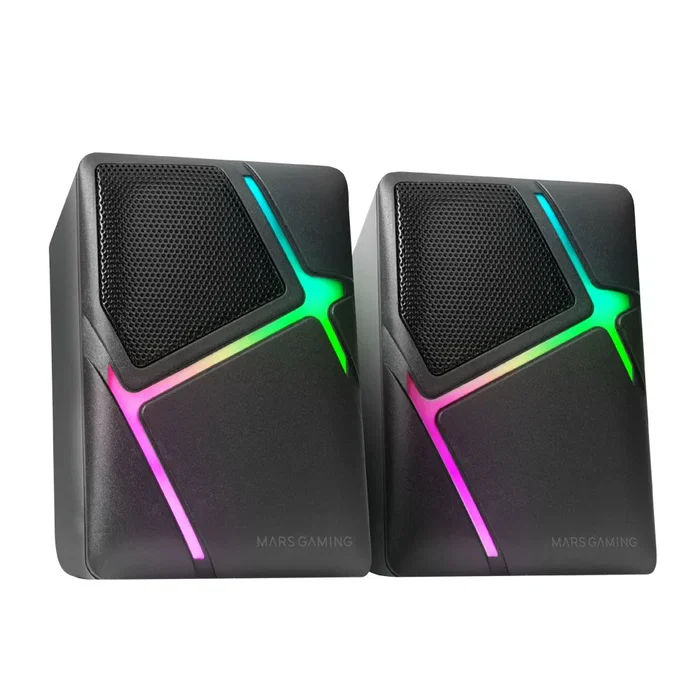 Mars Gaming Altavoces MS-H 10W 2.0 RGB Flow con Sonido 3D Surround, Alámbrico, Negro o Blanco