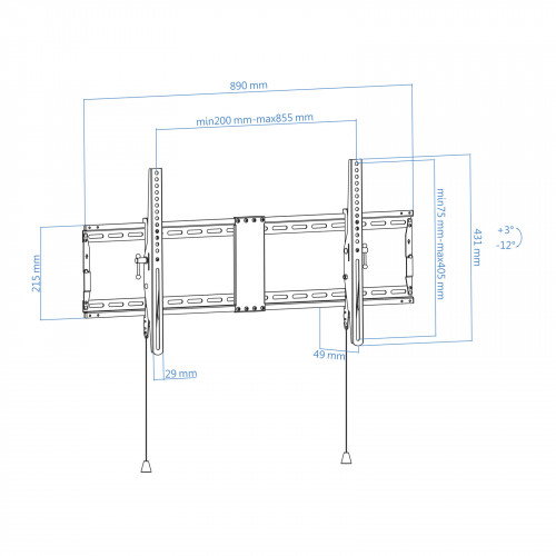 TooQ Soporte de Pared Inclinable LP4391T-B para TV de 43-90 pulgadas